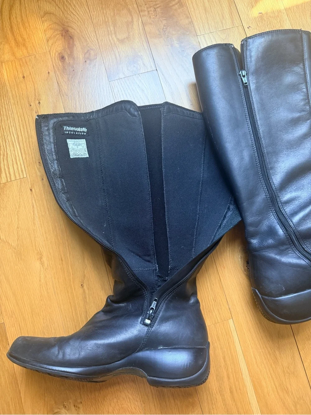 Merrell Spire Peak Waterproof Women's Tall Black Leather Zip Boots | W 8.5